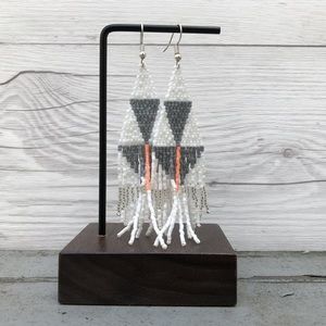 Sway Beads Triangle Two Handmade Earrings